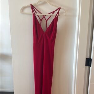 Abyss By Abby Red Sleeveless Slip Dress